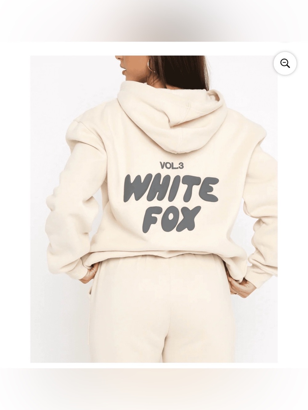 White Fox Lounge Set Size S/M Cream Sweat Suit
